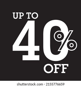 40% big sale upto off discount design. vetor illustration.