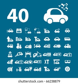 40 car signs. vector