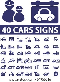 40 cars signs. vector