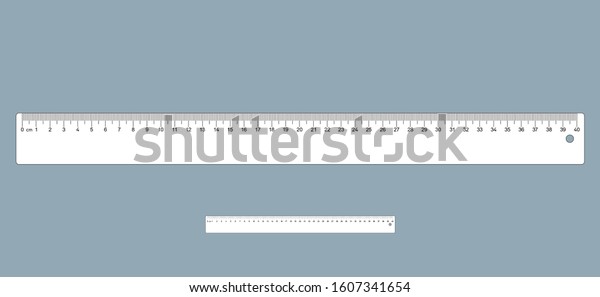40 centimeter flat scale ruler vector stock vector royalty free 1607341654