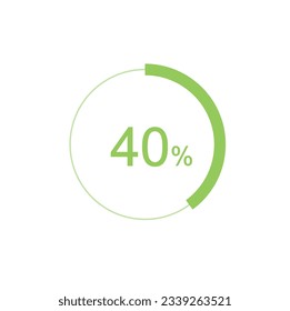 40% circle diagrams Infographics vector, 40 Percentage ready to use for web design.