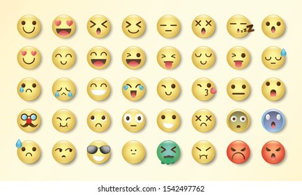40 Circle faces icon on yellow background.