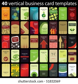 40 tarjetas de presentación verticales coloridas