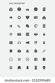 40 Kontaktieren Sie uns Icon Kollektion Set. Geeignet für mobile Apps und das Web. Einfache, flache Vektorgrafik.