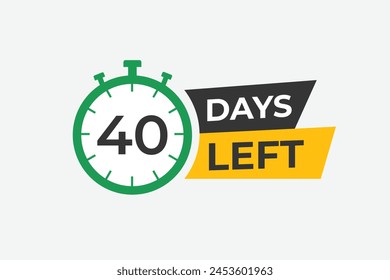 40 días para la Plantilla de cuenta regresiva. 40 días Cuenta regresiva días de diseño de Anuncio. Quedan 40 días de cuenta atrás