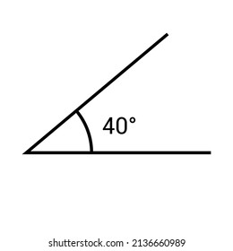 40 degree angle icon in mathematics