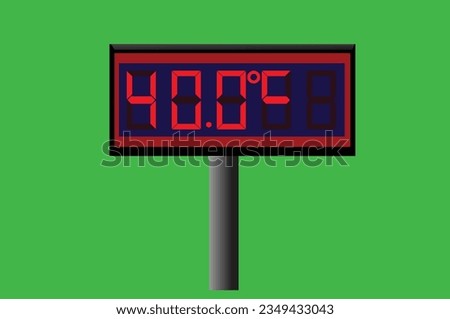 40 degree celsius on digital thermometer or temperature indicator