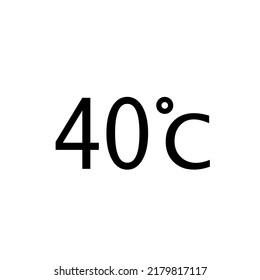 40 Degrees Celsius Label. Hot Weather And Extreme Heat Temperature Measurement Vector Sign.  