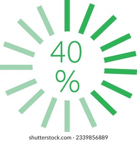 40% digital percent loading circle suitable for digital ui and ux designs