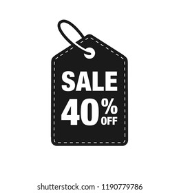 40% discount label symbols vector