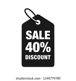 40% discount label symbols vector
