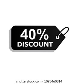 40% discount label vector