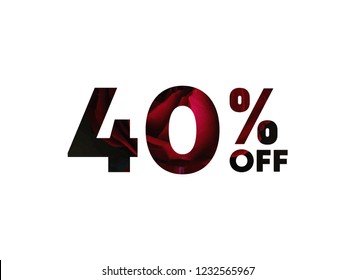 40% of the discount, promotion sale offer.