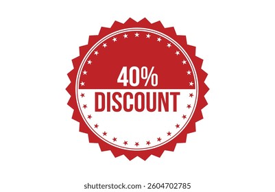 40% discount red ribbon label banner.