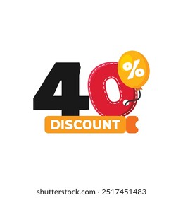 40% Discount Sale Design Illustration Collection Vector