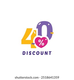 40% Rabatt Verkauf Vektor Vorlage Design Illustration Collection