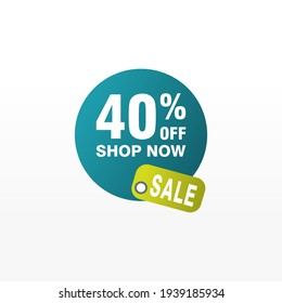40 descuento, distintivos de vectores de venta para etiquetas, , pegatinas, banners, etiquetas, etiquetas, etiquetas web, nueva oferta. Banner de signo de origami de descuento