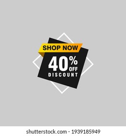 40 discount, Sales Vector badges for Labels, , Stickers, Banners, Tags, Web Stickers, New offer. Discount origami sign banner