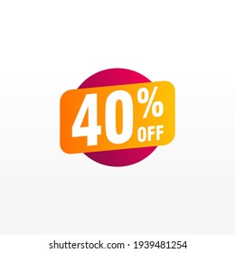40 Rabatt, Vektor-Abzeichen für Labels, , Aufkleber, Banner, Tags, Web-Aufkleber, Neues Angebot. Discount-Origami-Zeichenbanner
