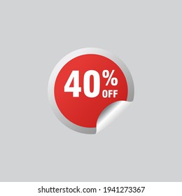 40 descuento, distintivos de vectores de venta para etiquetas, , pegatinas, banners, etiquetas, etiquetas, etiquetas web, nueva oferta. Banner de signo de origami de descuento