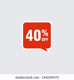 40 discount, Sales Vector badges for Labels, , Stickers, Banners, Tags, Web Stickers, New offer. Discount origami sign banner