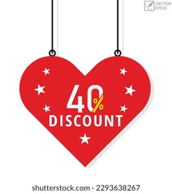 40% Discount Vector Banner ribbon design.