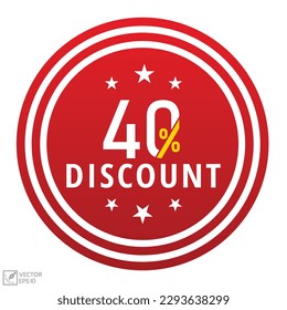 40% Discount Vector banner ribbon design.