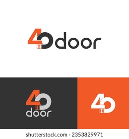 40 Door logo design, minimal, simple, modern, logo design for housing, builder, casual logo design vector and template.
