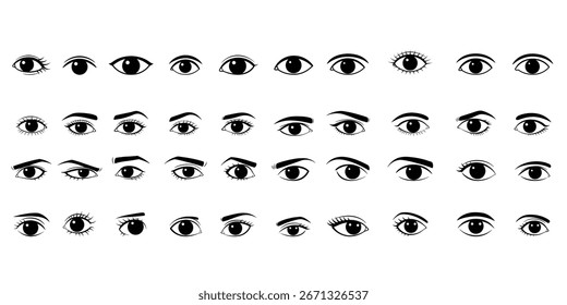 40 Eyes Icon Set Vector Design