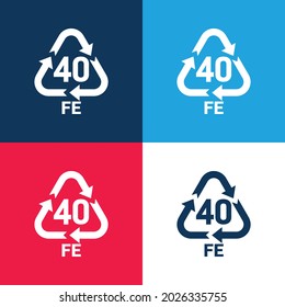 40 FE blue and red four color minimal icon set