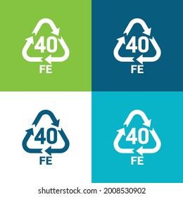 40 FE Flat four color minimal icon set