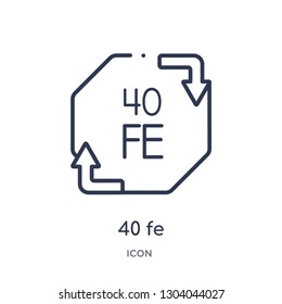 40 fe icon from user interface outline collection. Thin line 40 fe icon isolated on white background.