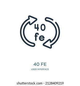 40 fe thin line icon. recycling, fe linear icons from user interface concept isolated outline sign. Vector illustration symbol element for web design and apps.