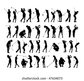 40 Female Golf Poses Silhouette