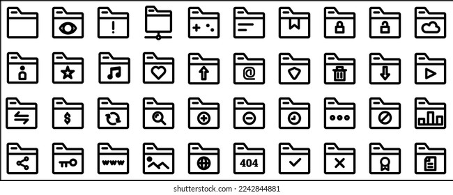 40 file manager line icon. Icon vector design