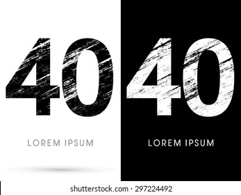 40 ,Font grunge destroy, graphic vector.