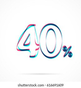 40% - Forty Percent hand drawn with blue and pink highlighters, isolated on a blank background.
Vector illustration, easy to edit, manipulate, resize or colorize.