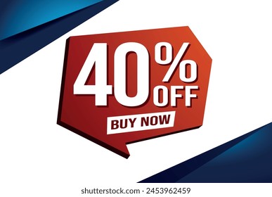 40% forty percent off buy now poster banner graphic design icon logo sign symbol social media website coupon

