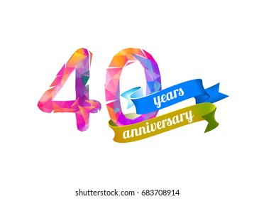 40 (forty) years anniversary. Vector triangular digits