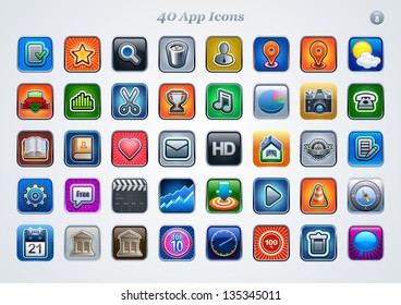 40 icons for web or mobile applications. vector. eps 8.