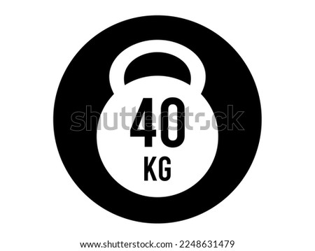 40 kg weight icon. Vector weight in kilograms isolated on white background