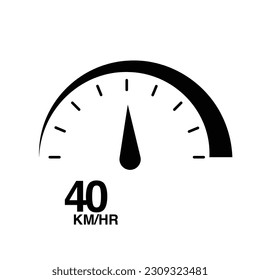 40 km por hora velocímetro icono vectorial eps