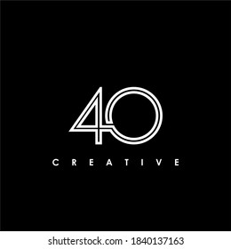 40 Letter Initial Logo Design Template Vector Illustration	
