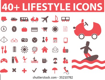40+ lifestyle icons. vector