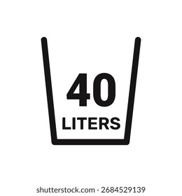 40 litros de Vector de iconos líquido de Vector de medida de fondo blanco
