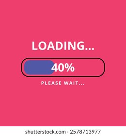 40% loaded loading bar vector illustration, design for websites and graphic resources.