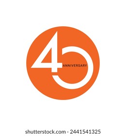 40 Logo, 40 años, 40 años Aniversario Logo, color dorado, plantilla vectorial elemento de diseño para cumpleaños, invitación, boda, jubileo y tarjeta de felicitación ilustración.