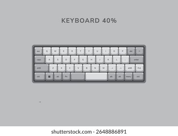 40 vetor de projeto de layout de teclado mecânico útil para o elemento de projeto