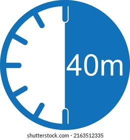 40-minütiges Timer-Symbol, Timer-Symbol, Vektorsymbol