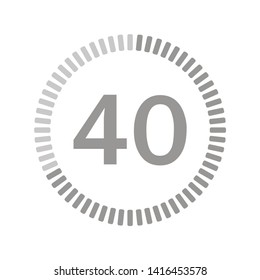 The 40 minutes, stopwatch vector icon, digital timer. clock and watch, timer, countdown symbol.